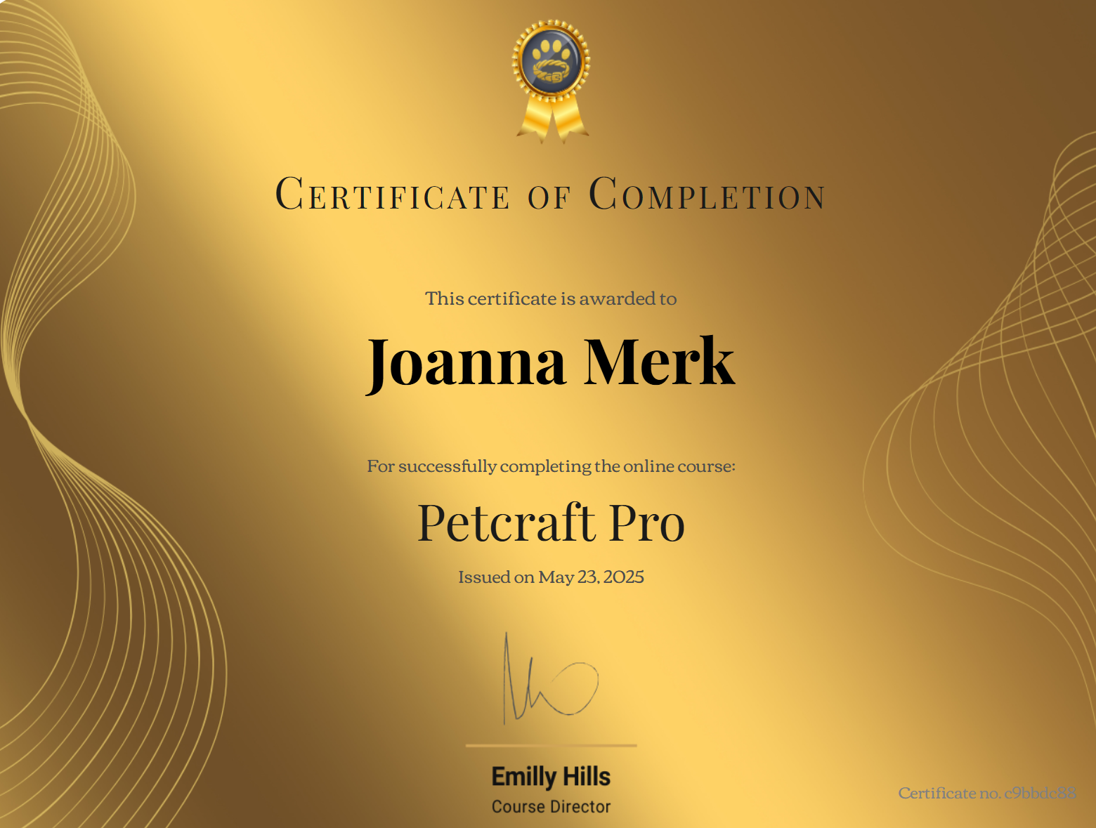 Petcraft Certificate Mockup